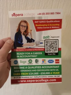 Sepera College, Accounting Courses Leaflets, A5 Flyers, Professional Print Services, Print Flyers, A5 leaflets printing, Print Manchester