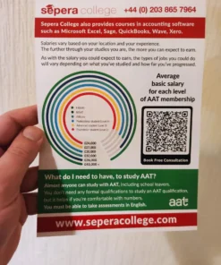 Sepera College, Accounting Courses Leaflets, A5 Flyers, Professional Print Services, Print Flyers, A5 leaflets printing, Print Manchester