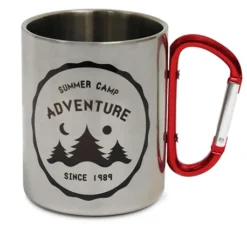 Personalised Metal Mug with Carabiner Handle